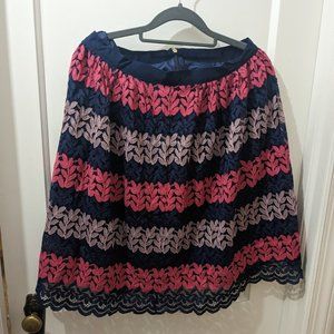 Draper James ivy lace skirt, navy pink light pink